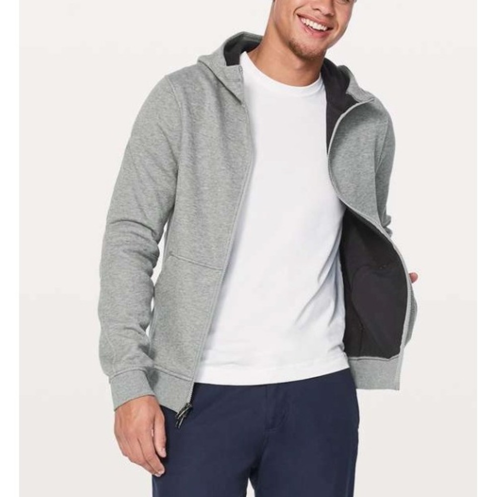 Lululemon Ritual Jacket Heathered Core Medium Grey Men's L Athleisure Athletic - Picture 2 of 10